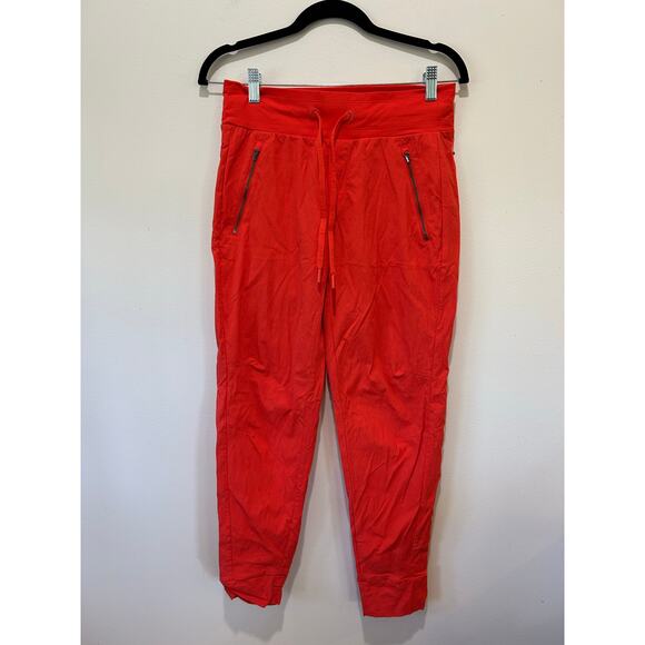 Athleta jogger pants size 2 red elastic waist pockets lightweight - Picture 1 of 8
